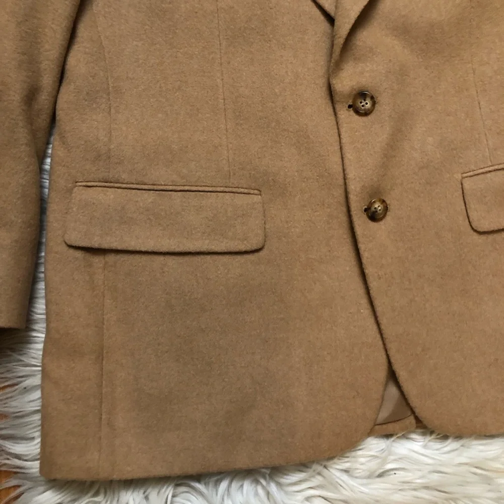Vintage Saks Fifth Avenue 100% Camel Hair Classic Tan Mens Blazer size L